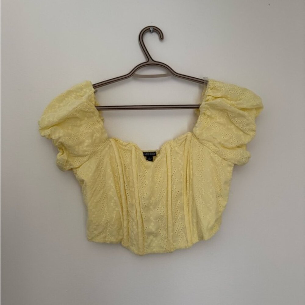 Wild Fable Soft Yellow Eyelet Blouse